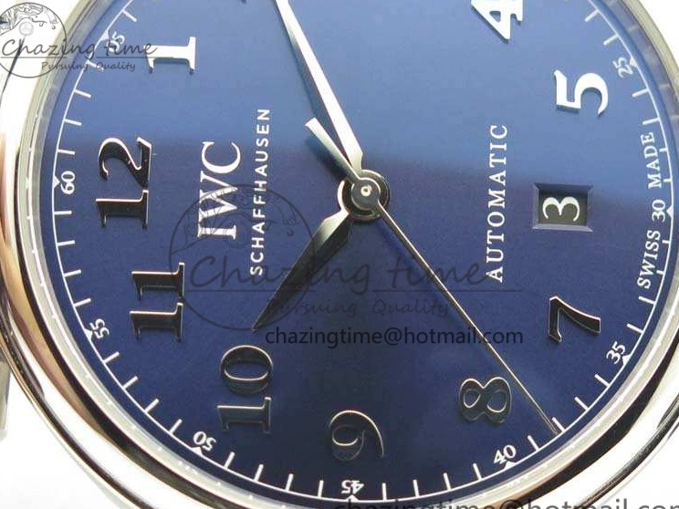 MIROTIME 0714 MoistureWicking Da Vinci IW356601 SS MKF 1:1 Best Edition Blue Dial On Black Leather Strap A 7233